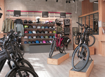 Intérieur magasin de vélos Marseille Vélodrome